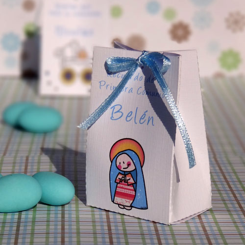 Cajita Virgencita recuerdo primera comunión bautizo Chile